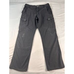 Carhartt Relaxed Fit Cargo Work Pants Mens 36x32 Black Ripstop Utility Outdoor